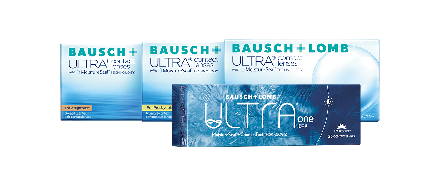 Packshot da linha Bausch + Lomb Ultra